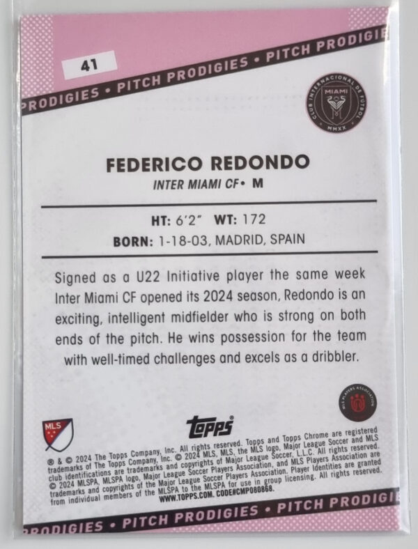 2024 Topps Chrome MLS #41 Federico Redondo PP – Image 2