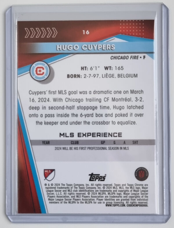 2024 Topps Chrome MLS Purple Refractors #16 Hugo Cuypers – Image 2