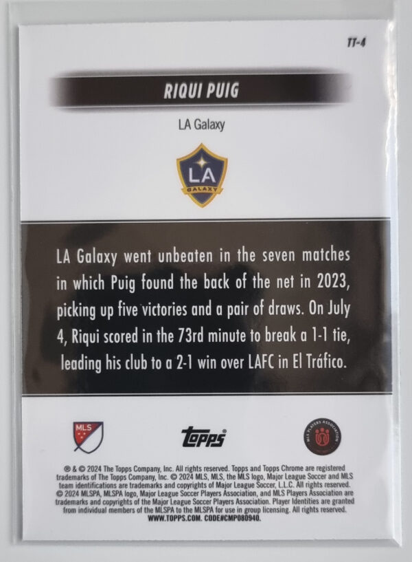 2024 Topps Chrome MLS Team Tags #TT4 Riqui Puig – Image 2