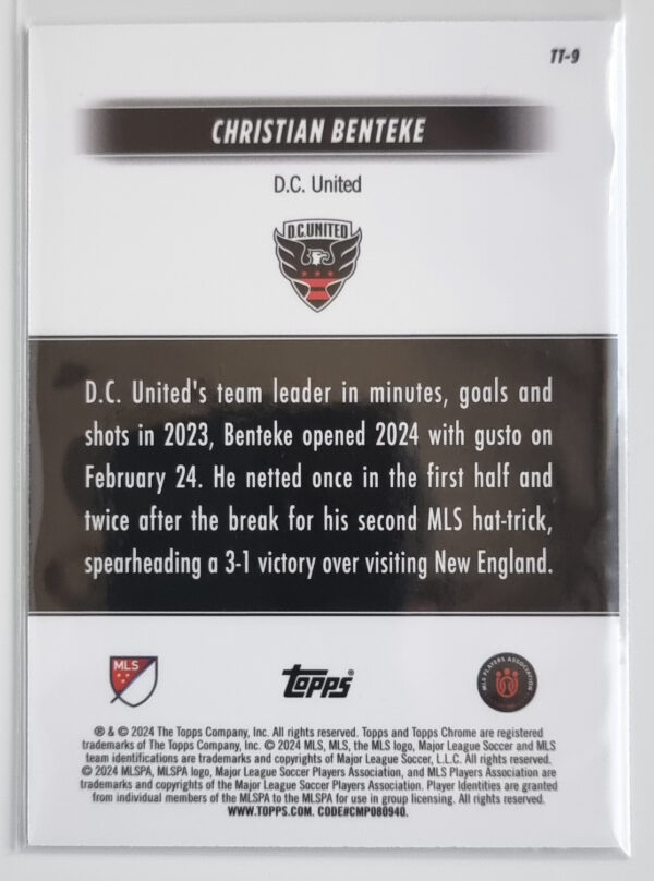 2024 Topps Chrome MLS Team Tags #TT9 Christian Benteke – Image 2