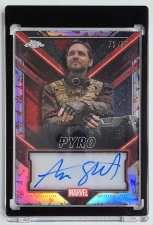 2025 Topps Chrome Deadpool Autographs Dogpool Refractors #TCAS Aaron Stanford as Pyro