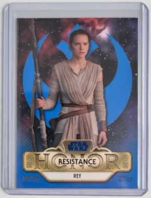 2025 Topps Star Wars Meiyo Resistance Honor Blue Foil #RSH8 Rey