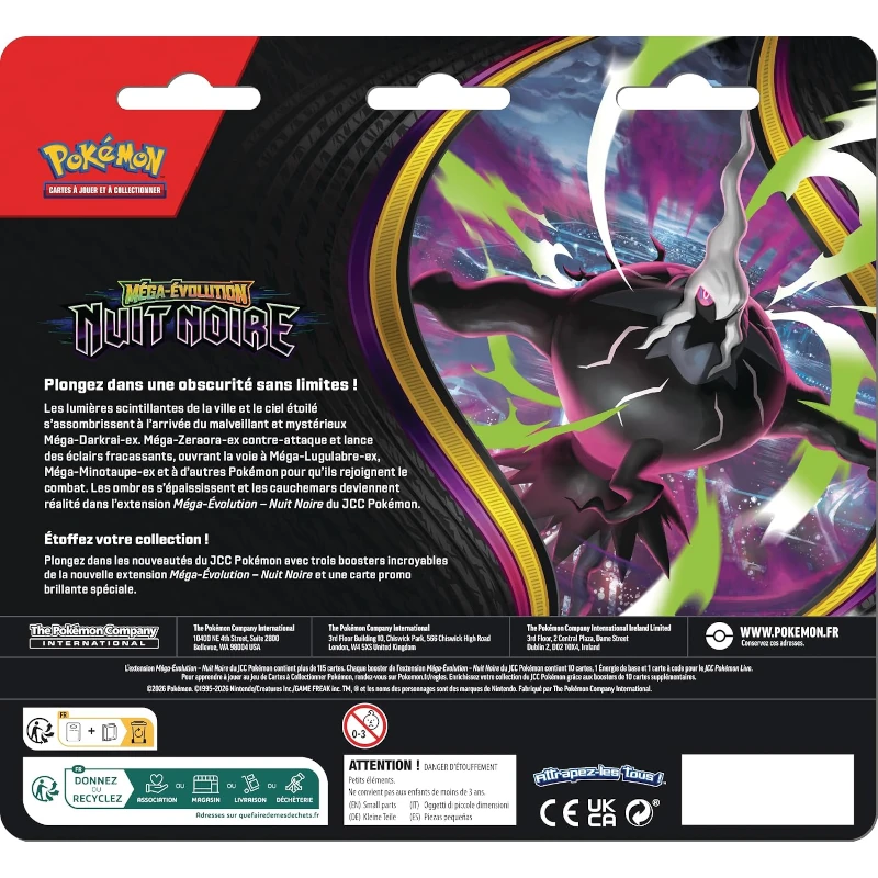 2026 Pokémon ME05 Nuit Noire – 3-Pack Blister – Image 3