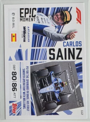 2026 Topps Formula 1 Turbo Attax Epic Moments #112 Carlos Sainz