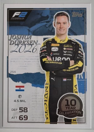 2026 Topps Formula 1 Turbo Attax F2 One to watch #254 Joshua Durksen