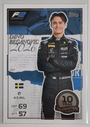 2026 Topps Formula 1 Turbo Attax F2 One to watch #257 Dino Beganovic