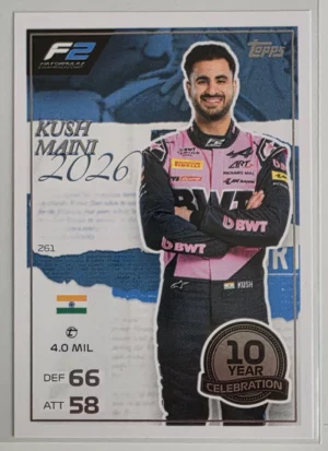2026 Topps Formula 1 Turbo Attax F2 One To Watch #261 Kush Maini