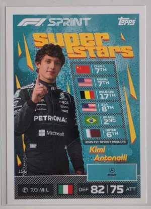 2026 Topps Formula 1 Turbo Attax Sprint Superstars #156 Kimi Antonelli