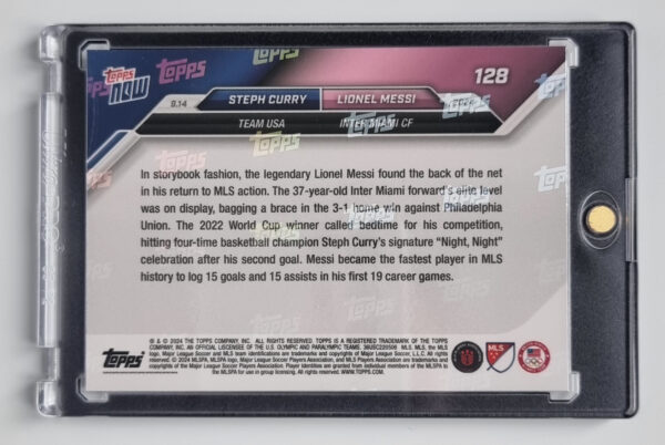 2024 Topps Now MLS #128 Steph Curry/Lionel Messi – Image 2