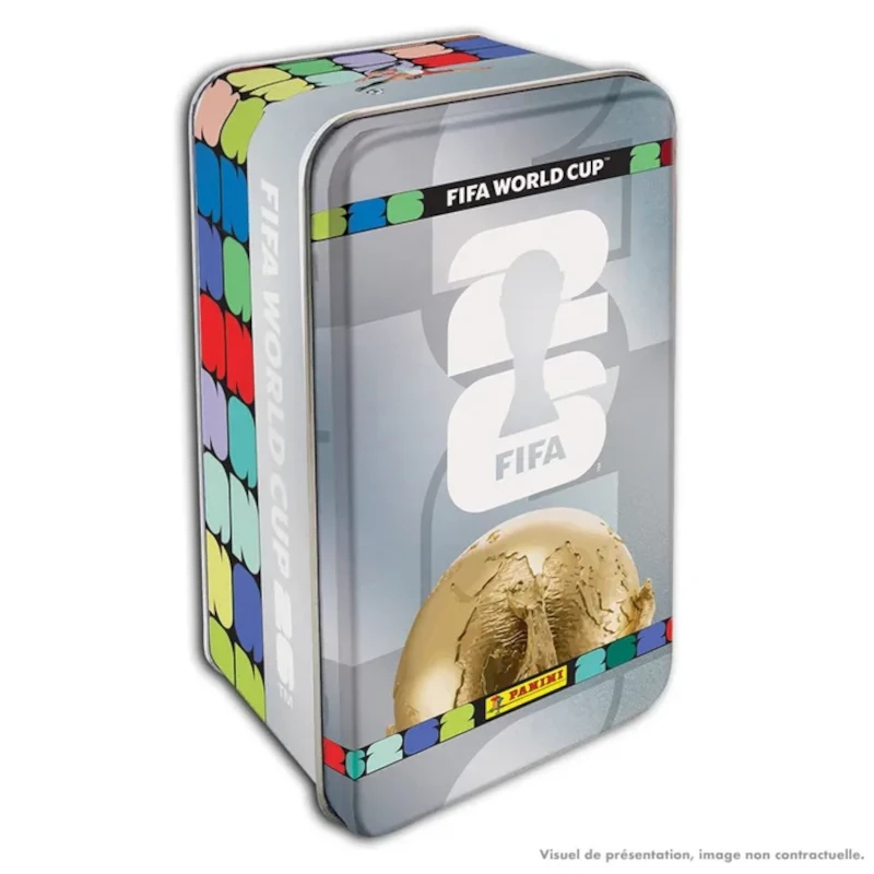 Panini FIFA World Cup 2026 Stickers – Boite métal 16 pochettes – gris